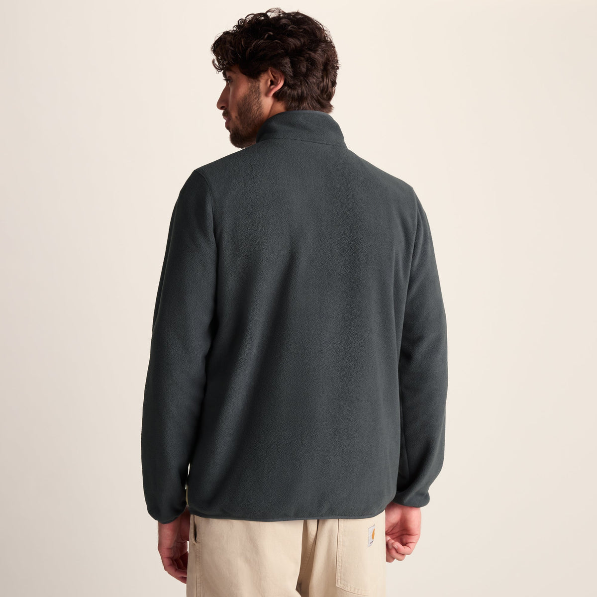 Ryle Mens Relaxed Fit Microfleece Zip Neck - Deep Slate