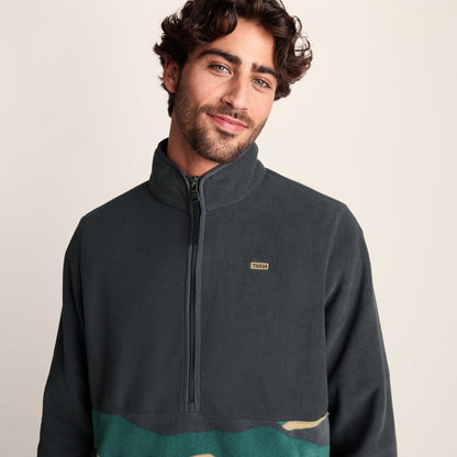 Ryle Mens Relaxed Fit Microfleece Zip Neck - Deep Slate