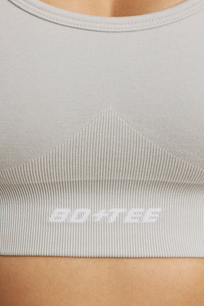 Define Luxe Halterneck Sports Bra in Grey