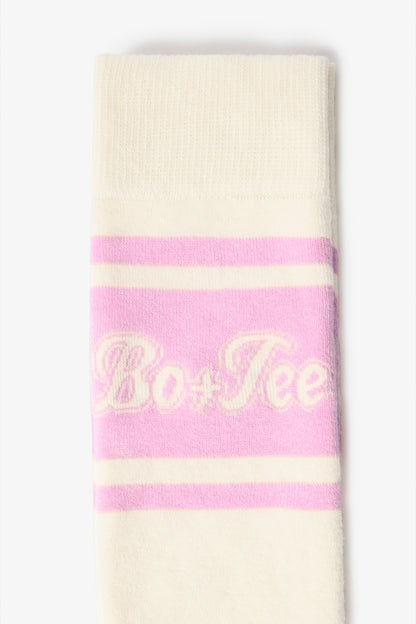 Cotton Knee-High Ski Socks in Powder Pink