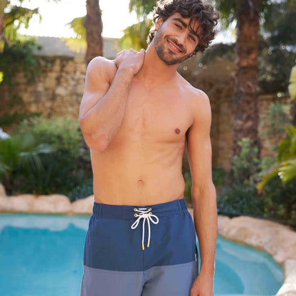 Bendon Mens Swimshorts - Inky Blue/Blue Dolphin/Sunflower