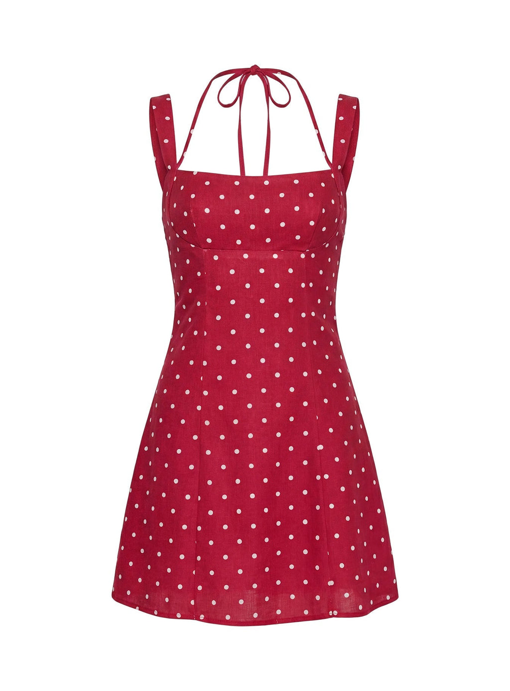 Kourtnae Halter Mini Dress Red Polka Dot
