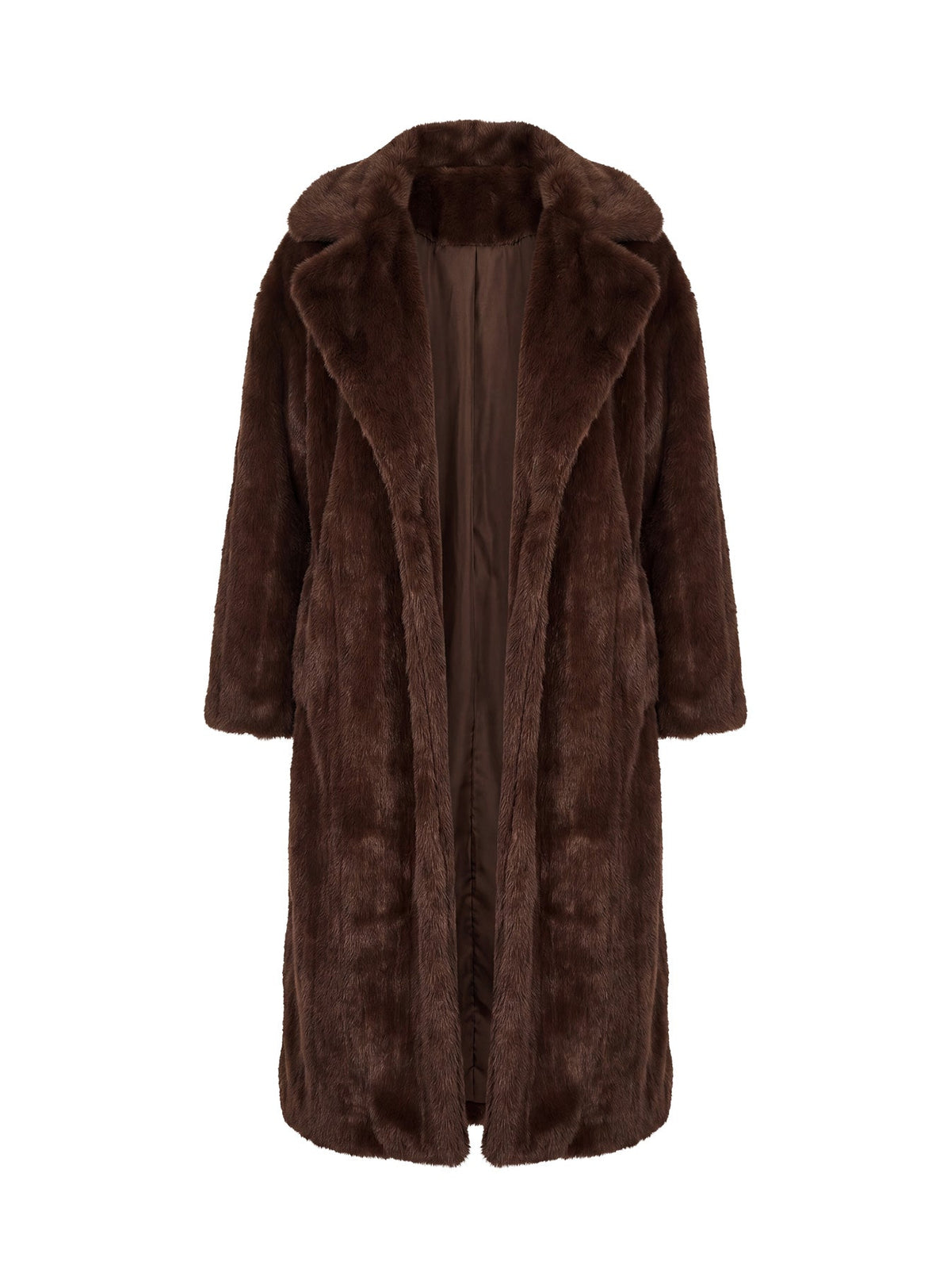 Moss Faux Fur Coat Chocolate