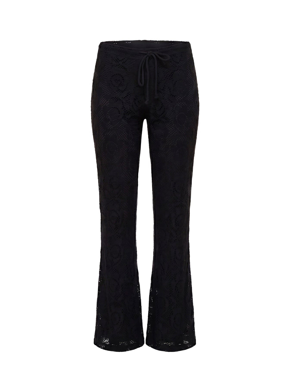 Rosadonna Lace Flare Pants Black