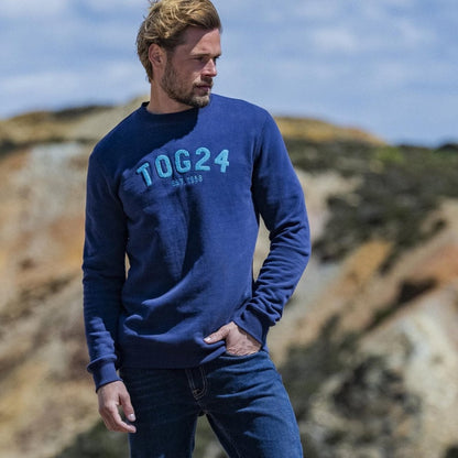 Hawnby Mens Cotton Blend Sweat - Dark Marine