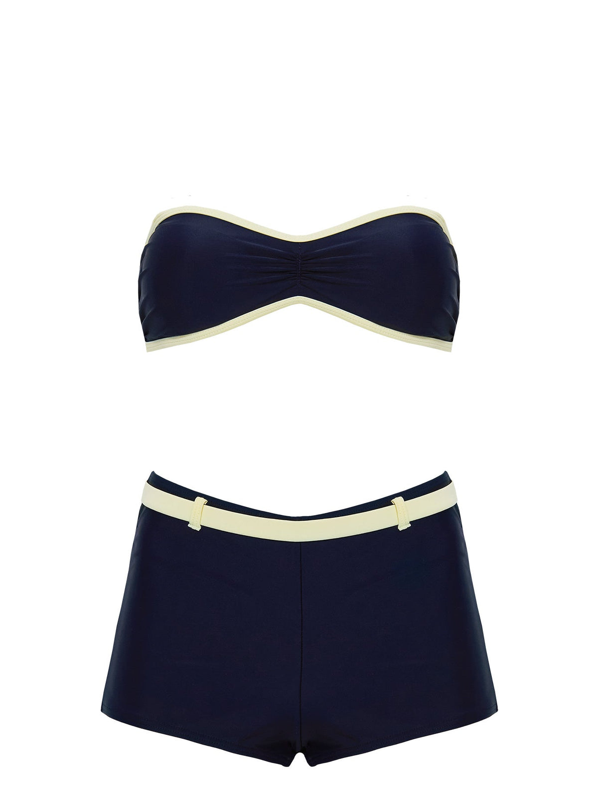Heida Bandeau Bikini Top Navy / Yellow