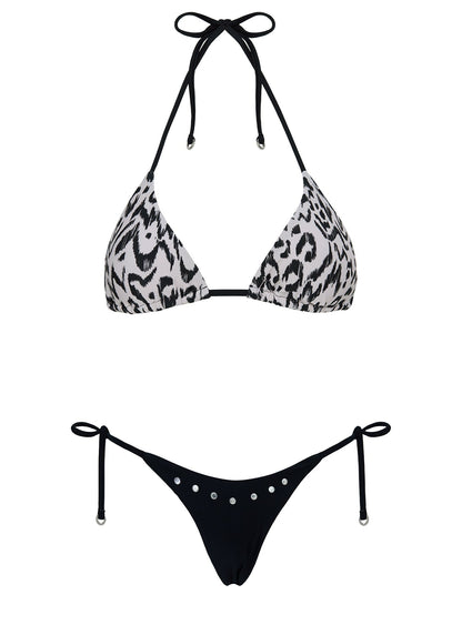 Suprezza Studded Tie Side Bikini Bottoms Black
