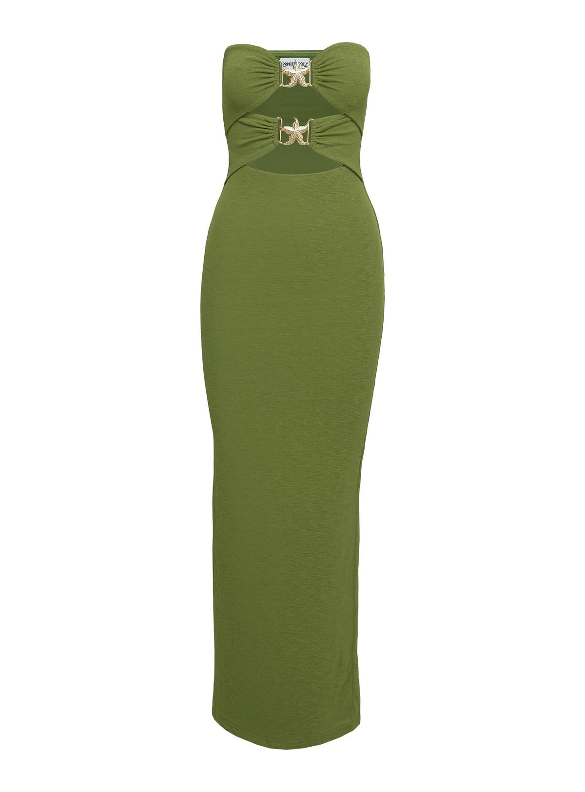 Nika Strapless Maxi Dress Green