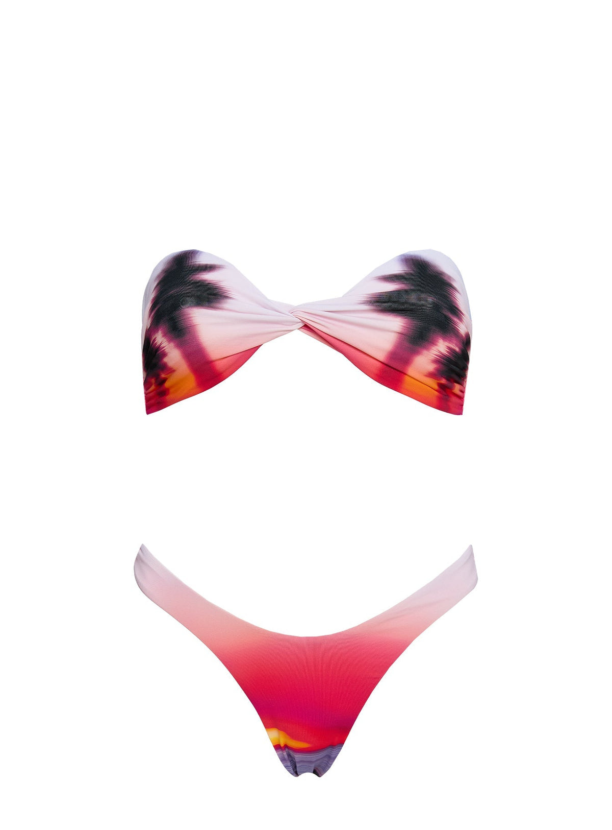 Tamrali Bandeau Bikini Top Sunset Palm