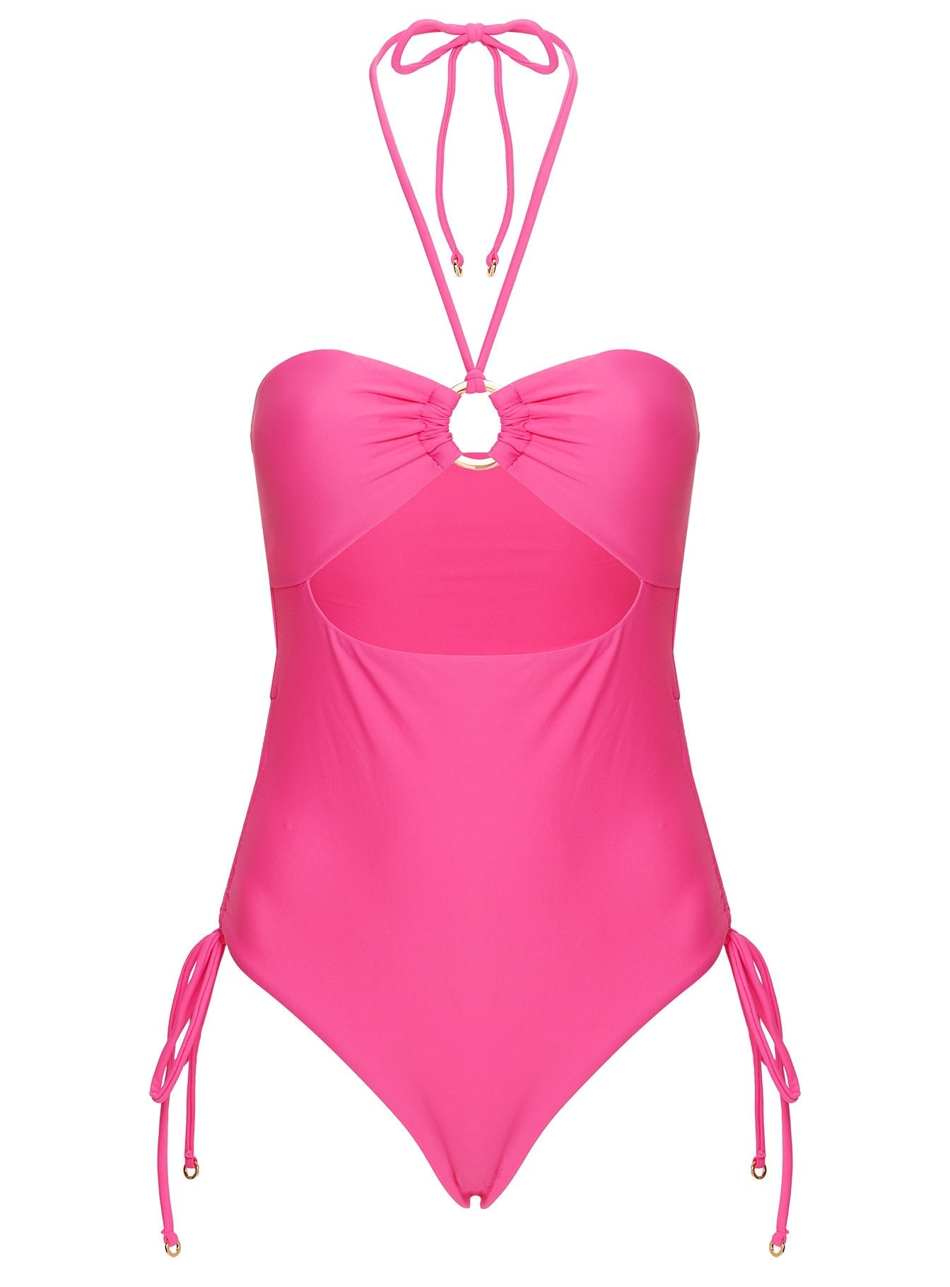 Ubelia Halter Cut Out One Piece Pink