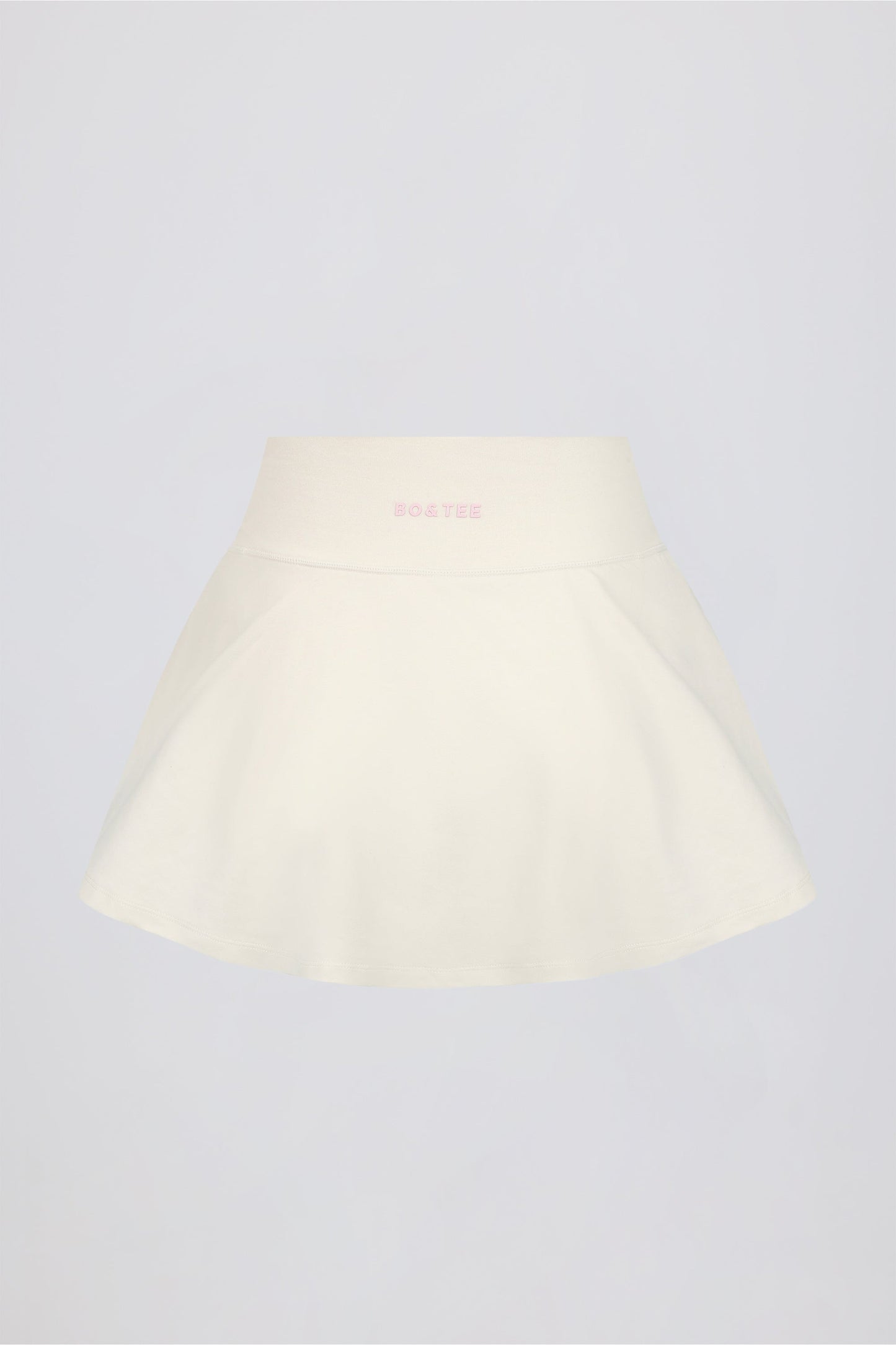 Brushed Jersey Crossover Mini Skort in Vanilla