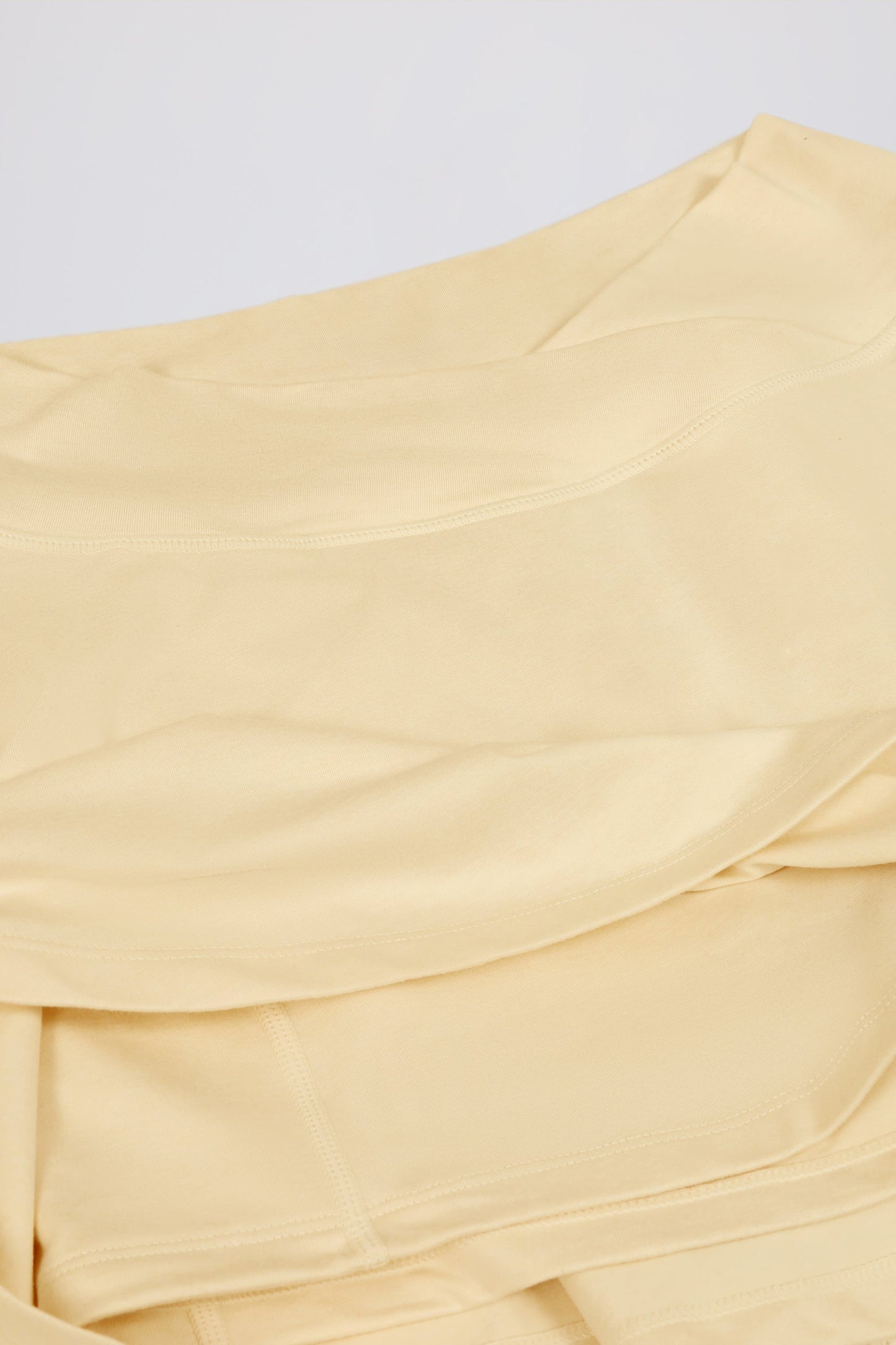 Brushed Jersey Crossover Mini Skort in Lemon Marl