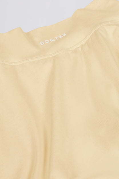 Brushed Jersey Crossover Mini Skort in Lemon Marl