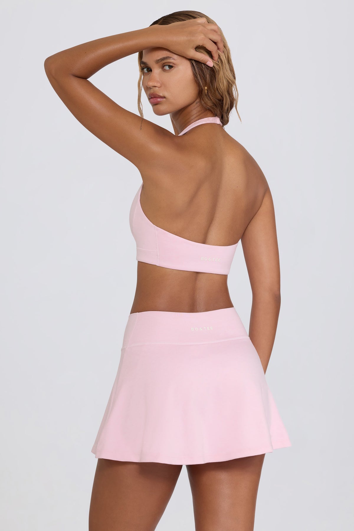 Brushed Jersey Crossover Mini Skort in Bloom