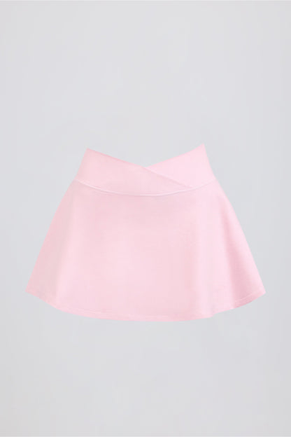 Brushed Jersey Crossover Mini Skort in Bloom