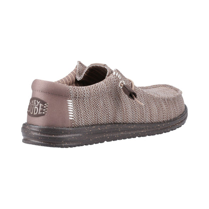 HEYDUDE Wally Stretch Mesh Mens Shoes - Deep Taupe/Mole Brown