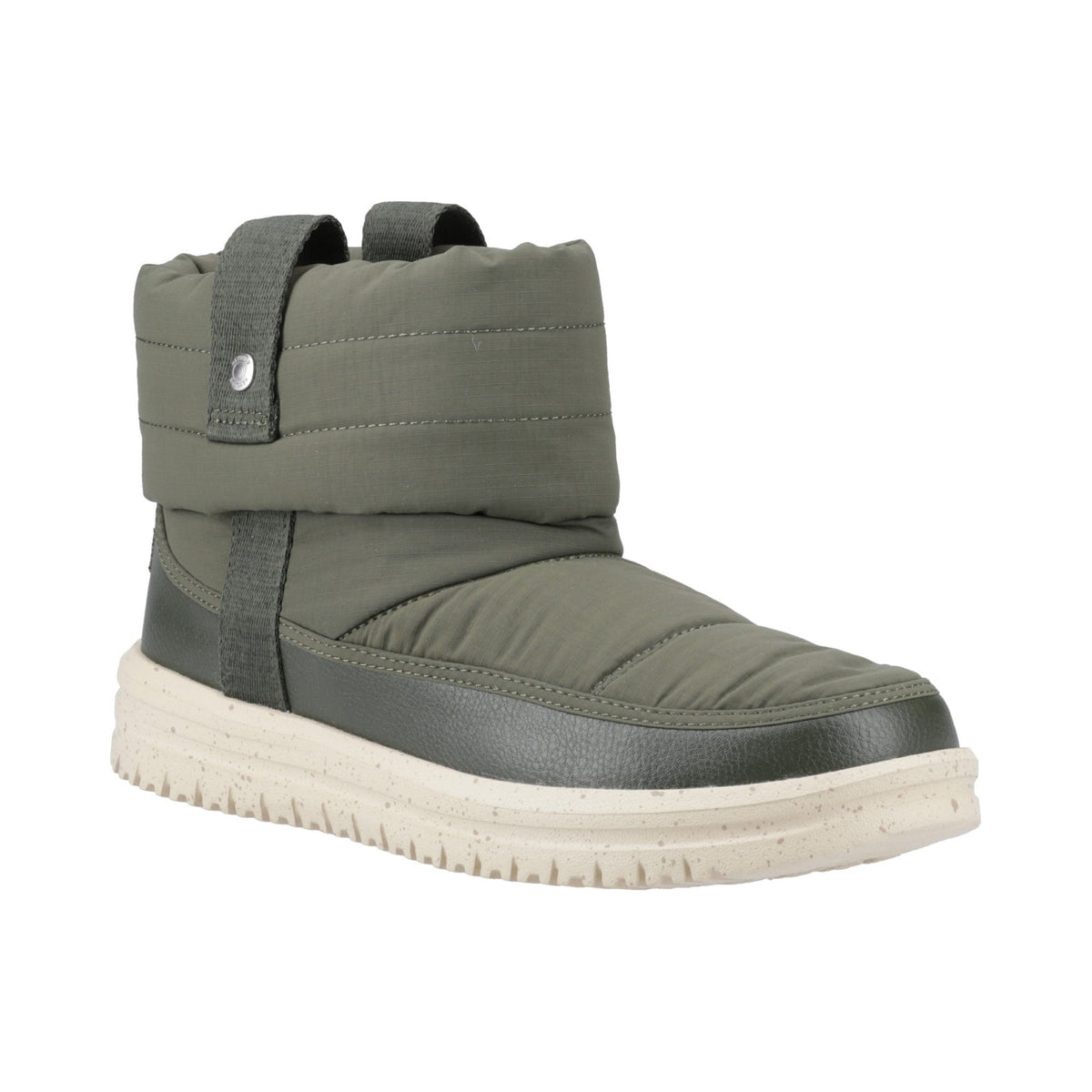 HEYDUDE Camden Cuff Nylon Quilt Womens Boot - Dark Olive