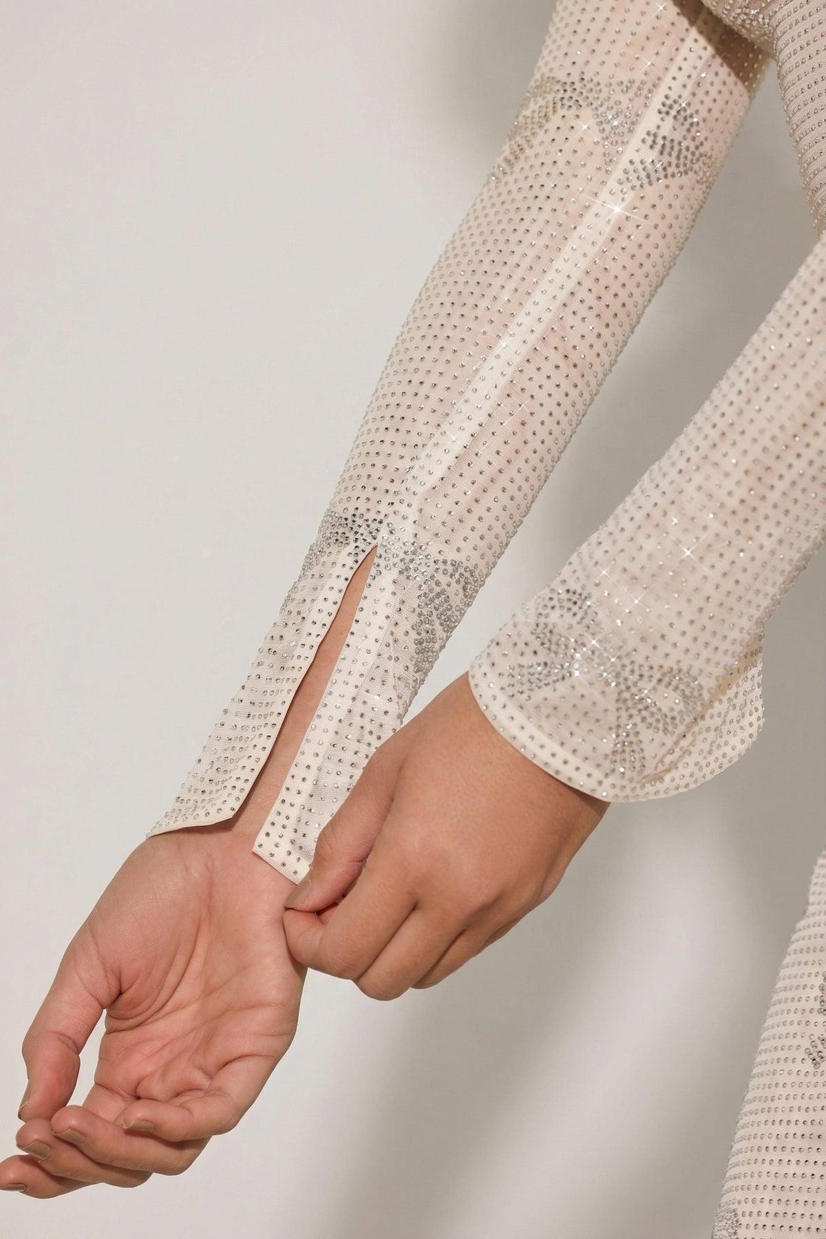 Embellished Bow-Detail Top in Ivory