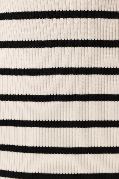 Ashyton Striped Midi Dress - White/Black
