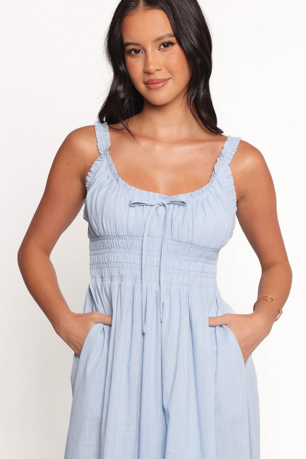 Auguste Midi Dress - Pale Blue