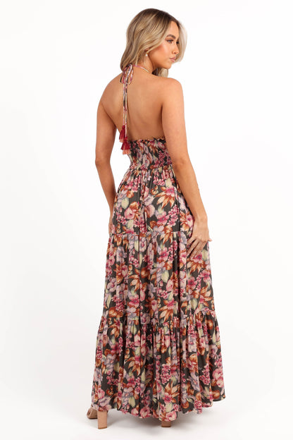 Benson Maxi Dress - Dark Green/Multi