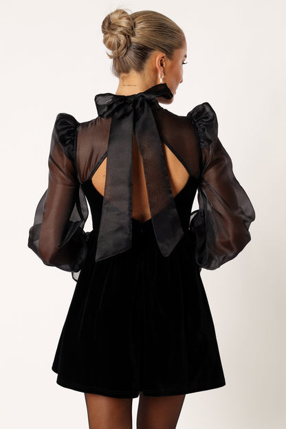 Blaire Longsleeve Mini Dress - Black