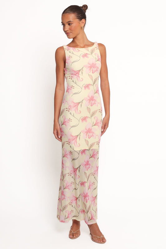 Brissa Maxi Dress - Yellow Floral