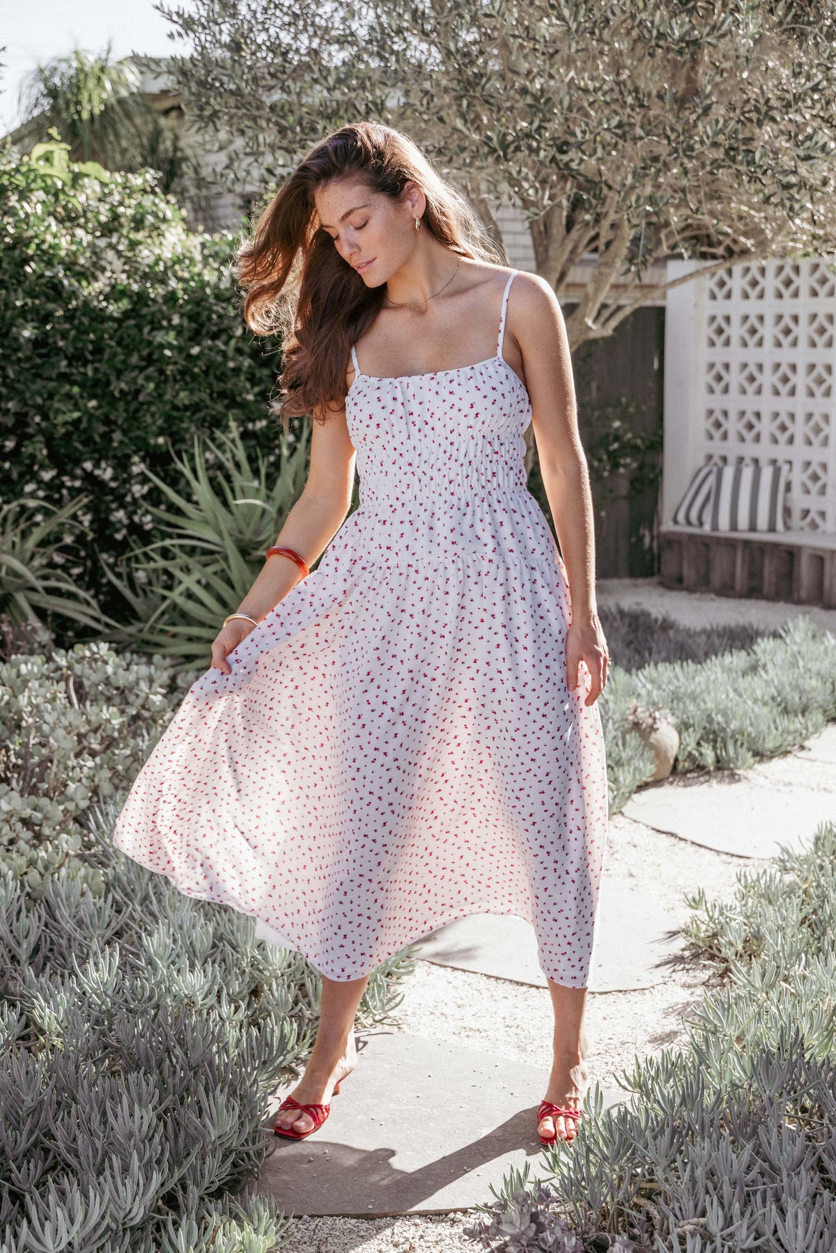 Brittany Maxi Dress - Red Floral