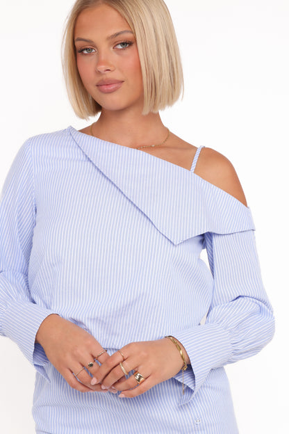 Broderick Midi Dress - Blue Stripe