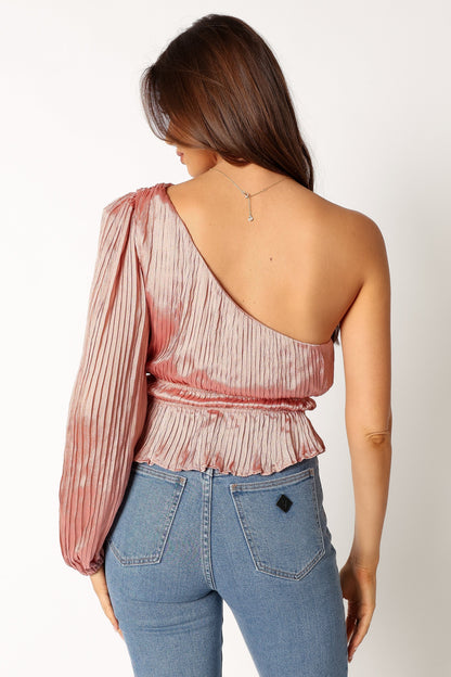 Aria One Sleeve Top - Pink