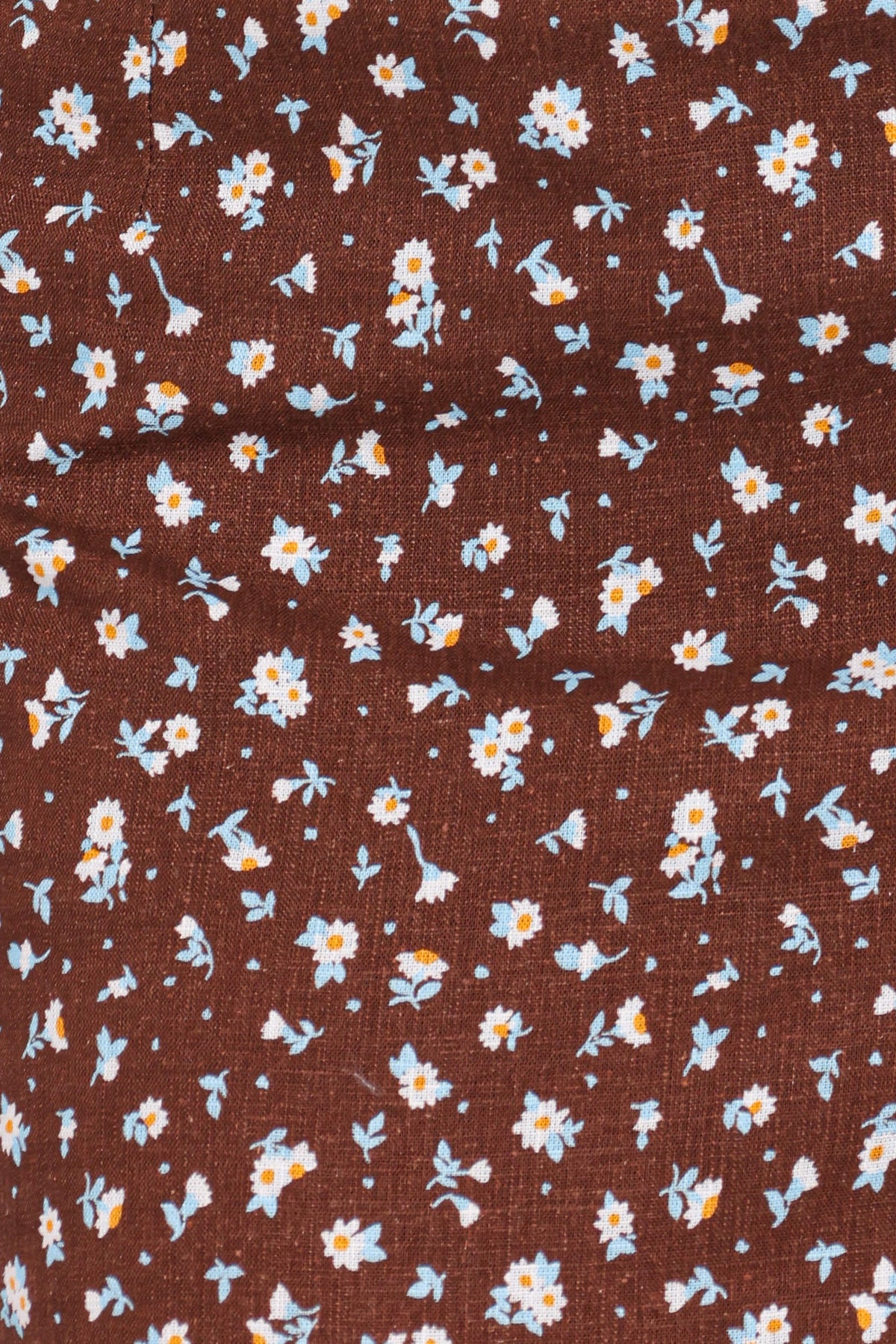 Ashe Cropped Button Up Top - Brown Floral