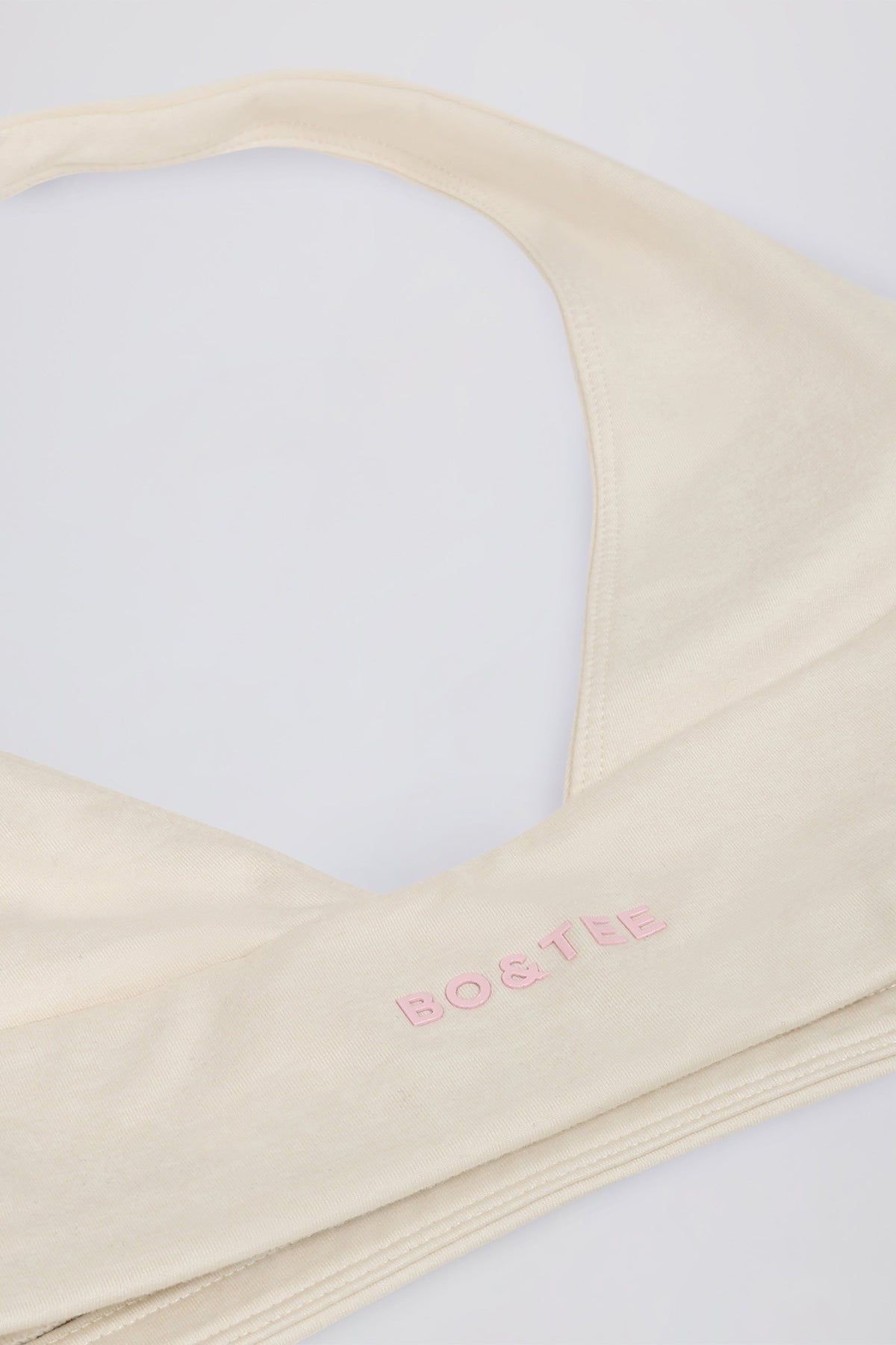 Brushed Jersey V-Neck Sports Bra in Vanilla